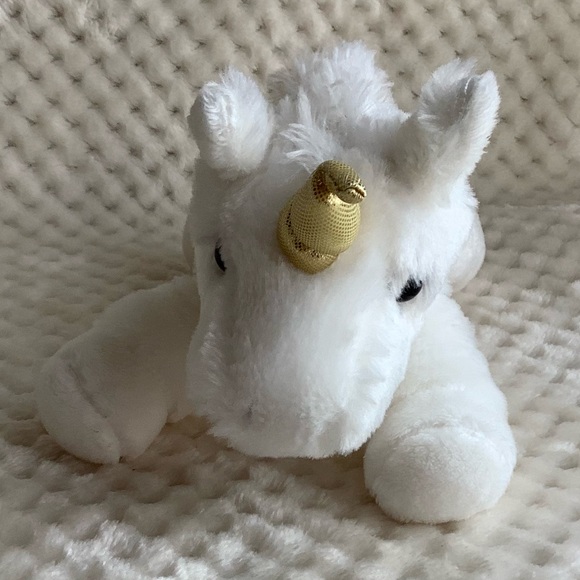 Aurora World White Plush Unicorn with Golden Horn Stuffed Animal Toy - Picture 3 of 11